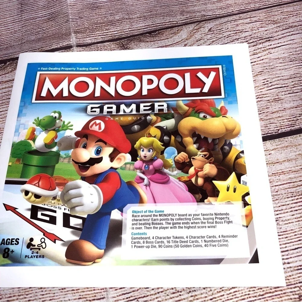 Monopoly Gamer Nintendo Mario Bros Edition Board Game Hasbro 2017 Incomplete